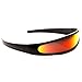 Futuristic Narrow Cyclops Color Mirrored Lens Visor Sunglasses
