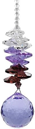 Waner 30mm Purple Crystal Ball Prism Suncatcher Feng Shui Products for Positive Energy