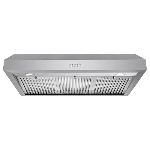 COSMO UC36 36 in. Haven Collection 380 CFM Ducted Under Cabinet Range Hood, LED Lights, Button Controls, Stainless Steel