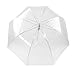 AMC Transparent Cherry Blossom Bubble Dome Shape Semi-Automatic Umbrella for Rain & Wind