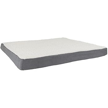 PETMAKER Orthopedic Sherpa Top Pet Bed with Memory Foam and Removeable Cover 44x35x4.75 Gray