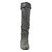 DA VICCINO TOP-01 Women's Slouch Side Zipper Flat Fold Cuff Knee High Boots