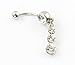 316l Surgical Steel 14g Triple Clear Crystal Calabash Dangle Navel Belly Ring Body Piercing