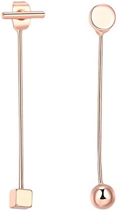 Blue Tears Exquisite Threader Dangle Earrings Curve Geometric Shapes For Women's Gift