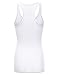 JJ Perfection Women's Solid Ribbed Knit Stretch Racerback Tank Top White L