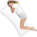 Triple Cloud Body Pillow Ultra Luxury Bamboo Shredded Memory Foam Full Size Body Pillow with Cooling Breathable Hypoallergenic Pillow Outer Fabric - Fits 20 x 54 inch Body Pillow Cases & Covers