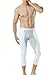 TM-MUC78-WTL_Large Tesla Men's Mesh-Panel Compression 3/4 Capri Baselayer Cool Dry Sports Tights MUC78