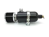 HotRod99 Aluminum Breather Catch Tank with Breather Filter Oil Catch Can With Single AN12 Fittings Black
