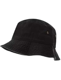 Bandana.com 100% Cotton Bucket Hat for Men, Women, Kids - Black - Single Piece - Large/Extra Large Size - Summer Cap Fishing Hat