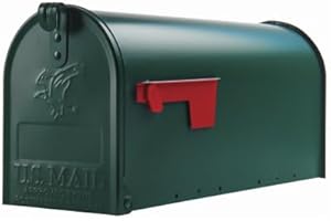 Gibraltar Mailboxes Elite Medium Capacity Galvanized Steel Green, Post-Mount Mailbox, E1100G00