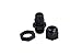 100pcs Waterproof PG9 Cable Gland Connector Black Plastic Adjustable IP68 M16 Thread Cable Gland with Locknut Rubber Ring for 4-8mm Wire