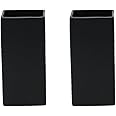 Serene Spaces Living Set of 2 Square Matte Black Ceramic Vase – Modern Black Square Vase Adds a Sleek Look to Any Space, Use for Home Décor, Event Centerpieces and Much More, 3” SQ x 6” H