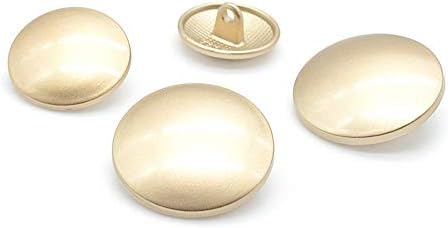 Xhuan Mushroom Round Buttons Metal Shank Buttons for Coat Suit Sewing Set-Gold Gold 20mm