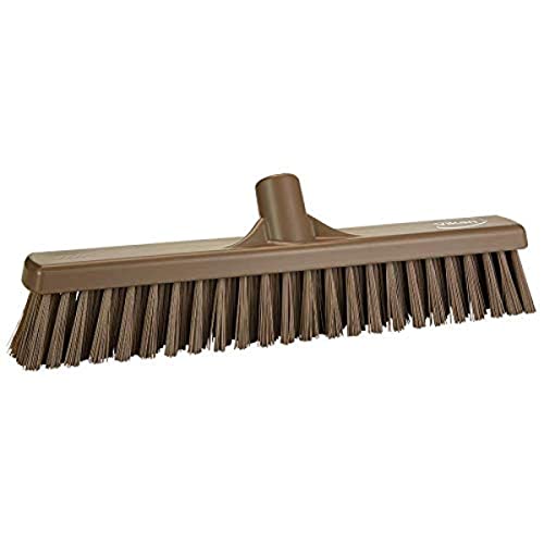 Vikan 317466 Broom,Push,Soft/Stiff,16.5",PP/PBT,Brown