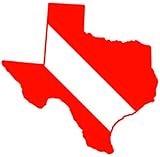 fagraphixTexas State Shaped Diver Down Flag Sticker Decal Self Adhesive FA Graphix Scuba Flag Diving Dive TX