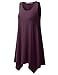 URBANCLEO Womens Round Neck Sleeveless eLong Tunic Top Shirt Plum XLarge