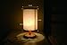 COOBL Minimalist Novelty Romantic Eye-caring Wood Fabric Shade Table Lamp,Dimmable Warm White Light Bedroom Bedside Desk Lamp