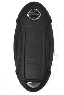 Silicone Key Fob Case Cover Fits Nissan 3 Button Remote Key Fob New (Black)