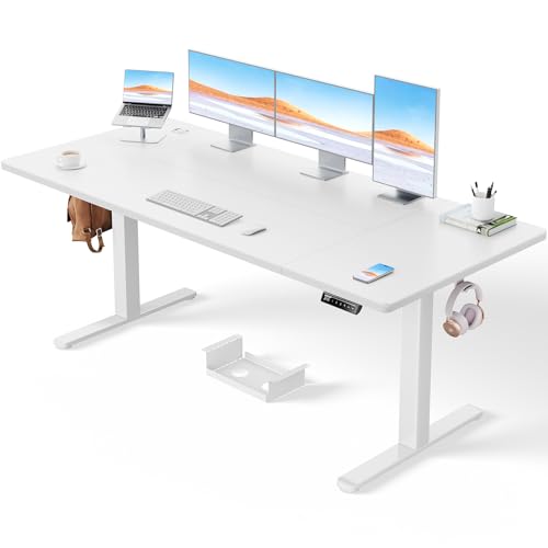 ErGear Höhenverstellbarer Schreibtisch-180 x 80cm,100 KG Tragkraft Elektrischer Schreibtisch mit Fortgeschrittenem Bürstenlosem Motor, Leise Funktion,