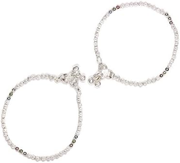 Womens Trendz Silver Plated Simple lentil anklet