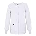 Adar Uniforms Women's Universal Round Neck Warm-Up Scrub Jacket - 602 - White - M