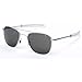 AO Original Pilot Sunglasses 57 mm Silver Frame True Color Gray Glass