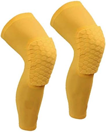 fleeting time Summer Kids Men and Women Baby Young Children Yellow Basketball Protective Gear Shatter-Resistant Leggings Honeycomb Protection Knee Sports Football, XL / 140-150 kg, Durant - Yellow 2