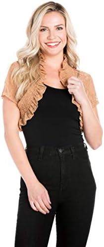 Fashion Secrets Juniors Short Sleeve Lace Bolero Shrug Cardigan