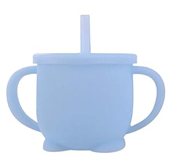 HARI - 1 Spill-Proof, Leak-Proof, Break-Proof Soft Spout Sippy Cups for Kids - 6 Ounce (Blue)