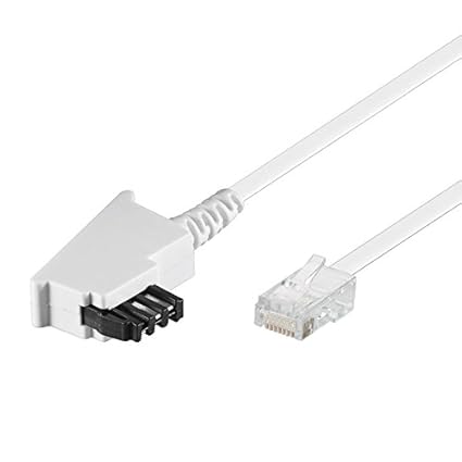 meeboo 15m TAE RJ45 DSL Internet Kabel - weiß - für Fritz Box/Speedport WLAN Voip IP Anschlußkabel Fritzbox Router