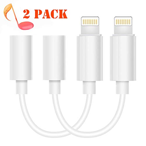 [2 Pack] iPhone Headphone Adapter, L-Ghtig to 3.5mm Headphones Jack Adapter Cable Compatible with iPhone 7&8/7&8Plus iPhone X/XS/XR/XS Max Adapter Headphone Jack and More (iOS 10/ iOS 12) Accessories