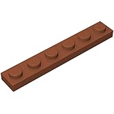 Classic Building Plate 1x6, 100 Piece, Compatible with Lego Parts and Pieces 3666, Creative Play Set - 100% Compatible with All Major Brick Brands(Colour:Coffee)
