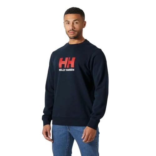 Felpa Crew con Il Logo HH Uomo, Blu Navy, M