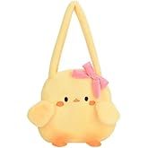 Ueeksry Adorable Duckling Plush Shoulder Bag - Large Capacity Animal Shape Handbag for Girls, Cute Lolita & Kawaii Fashion Purse