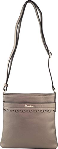 B BRENTANO Vegan Medium Crossbody Handbag Purse (Pewter.) - Thumbnail 2