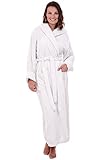 Alexander Del Rossa Womens Turkish Terry Cloth Robe, Long Cotton Hooded Bathrobe