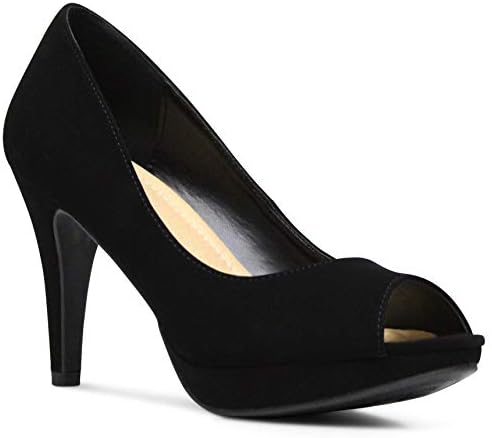 AFFORDABLE FOOTWEAR Women's Peep Toe High Heels Dress Shoes Memory Foam Cushion Comfort Pumps