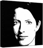 Lucy Scott - Pop Art Print (3-Colour Black, Grey & White) 50 x 50 x 2 cm Large Square Deep Box Canvas