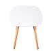 GreenForest Coffee Table Modern Oval Cocktail Center Table for Living Room in White Easy Assembly, 43.3