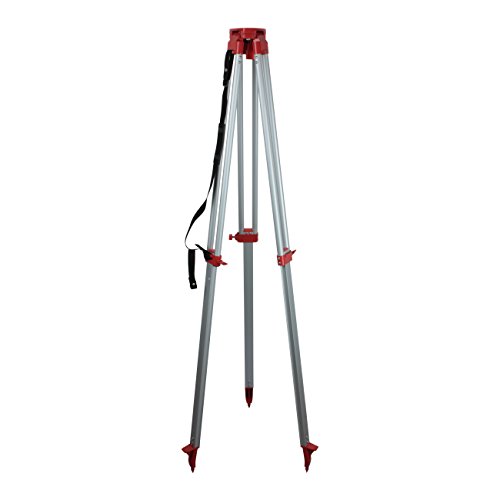 Ridgeyard 5 Section 5m (16.4ft) Telescoping Leveling Rod with 1.63m (64.96 inches) Aluminum 5/8 Inch - 11 Mounting Threaded Flat Head Tripod for Rotary Laser Level Auto Level Theodolite
