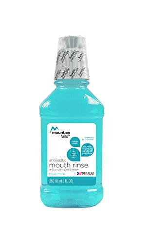 Mountain Falls Antiseptic Blue Mint Mouthwash, ADA Accepted Antiplaque, Antigingivitis Oral Rinse for Fresher Breath, 8.44 Fluid Ounce (Pack of 4)