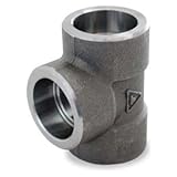 Industrial Grade 1MNP7 Tee, 1/8 In, Socket Weld, Black Steel