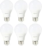 AmazonBasics 60 Watt Equivalent, Daylight, Dimmable, A19 LED Light Bulb | 6-Pack