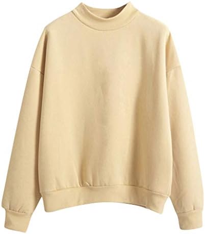 Coat Women QUINTRA Casual Loose Blouses Long Sleeve Tops Ladies O-Neck Solid Color Turtleneck Plus Velvet Sweatshirt