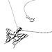 925 Sterling Silver Open Celtic Butterfly Pendant Necklace, 18 inch Snake Chain