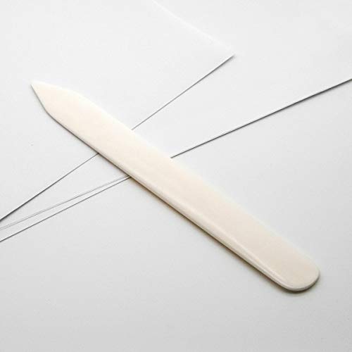 8 Inch Real Bone Folder, Large Genuine Bone Folder Origami Paper Creaser Crafting Scoring Folding Tool for Leather Cards DIY Handmade Burnishing Bookbinding