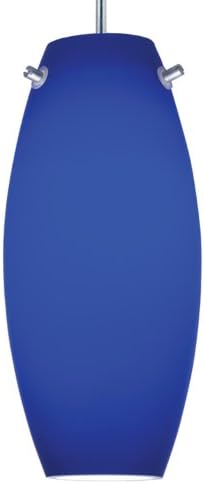 Juno Lighting Group PKH322COBALT 1-Light 12-volt Ellipse Mini-Pendant, Satin Nickel Finish with Cobalt Glass Shade