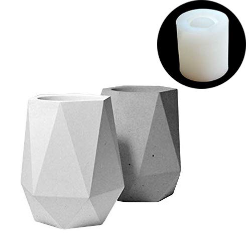 Nicole Flower Pot Silicone Mold Geometric Cement Planter Mould Handmade Craft Decorating