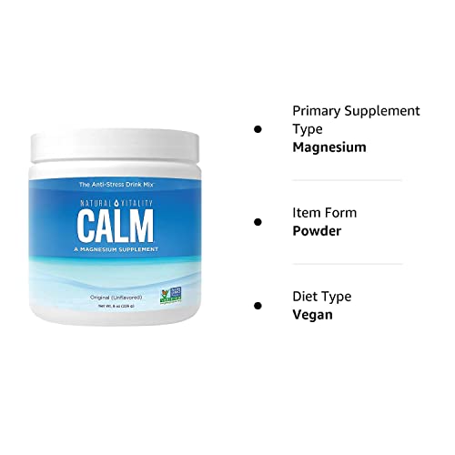 Natural Vitality Calm, Magnesium Citrate Supplement, AntiStress Drink