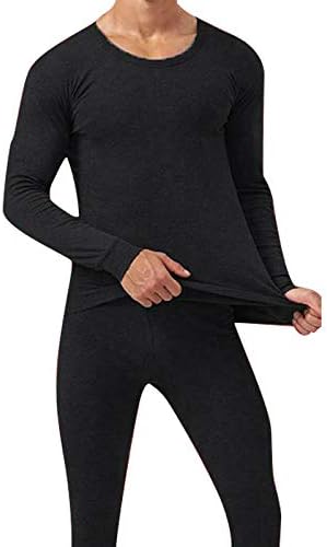 CozyRdm Men Seamless Thermals, Elastic Inner Wear, Solid Color Warm Slim Underwear, Sport Long Johns Base Layer for Male, Winter Gear Compression Suits for Winter